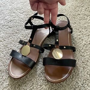 Cute black and gold sandals